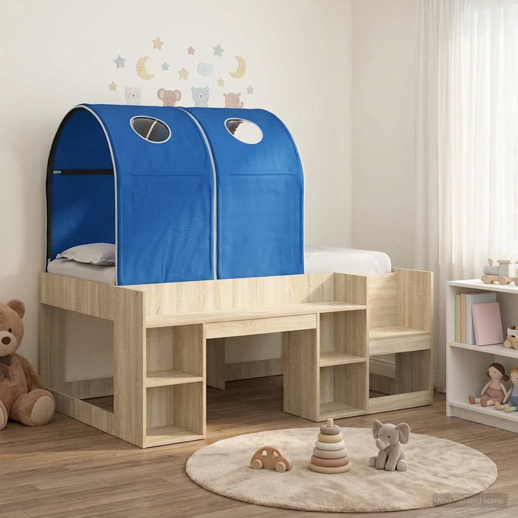 Letto con Tunnel 3 pz Rovere Sonoma e Blu Legno ingegnerizzato | homemem39