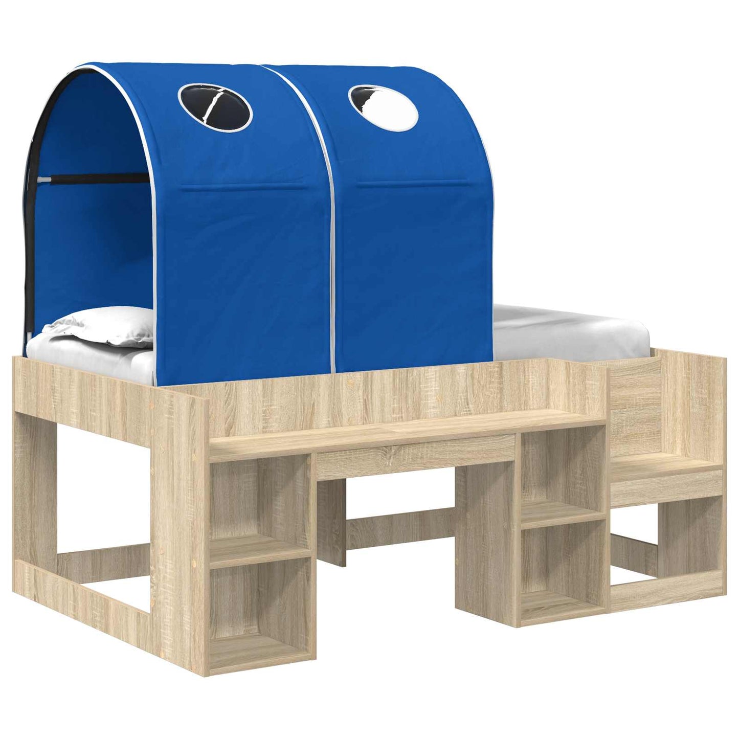 Letto con Tunnel 3 pz Rovere Sonoma e Blu Legno ingegnerizzato | homemem39