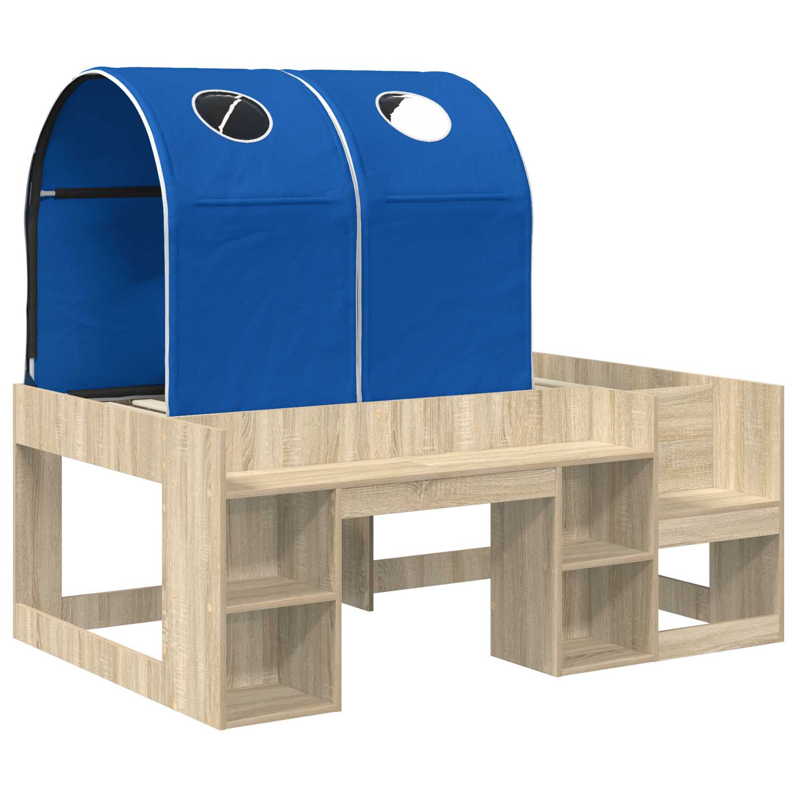 Letto con Tunnel 3 pz Rovere Sonoma e Blu Legno ingegnerizzato | homemem39