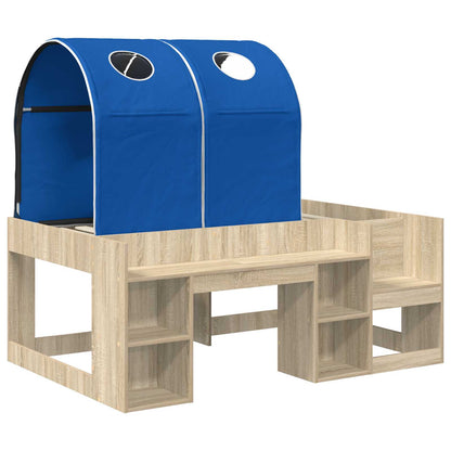 Letto con Tunnel 3 pz Rovere Sonoma e Blu Legno ingegnerizzato | homemem39