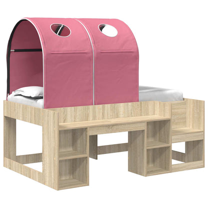Letto con Tunnel 3 pz Rovere Sonoma e Rosa Legno ingegnerizzato