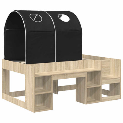 Letto con Tunnel 3 pz Rovere Sonoma e Nero Legno ingegnerizzato | homemem39