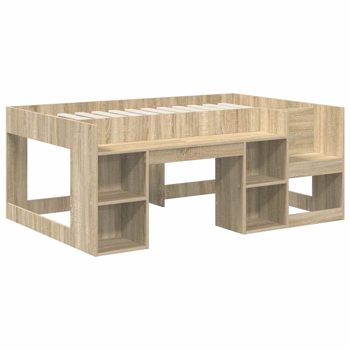 Letto con Tunnel 3 pz Rovere Sonoma e Nero Legno ingegnerizzato | homemem39