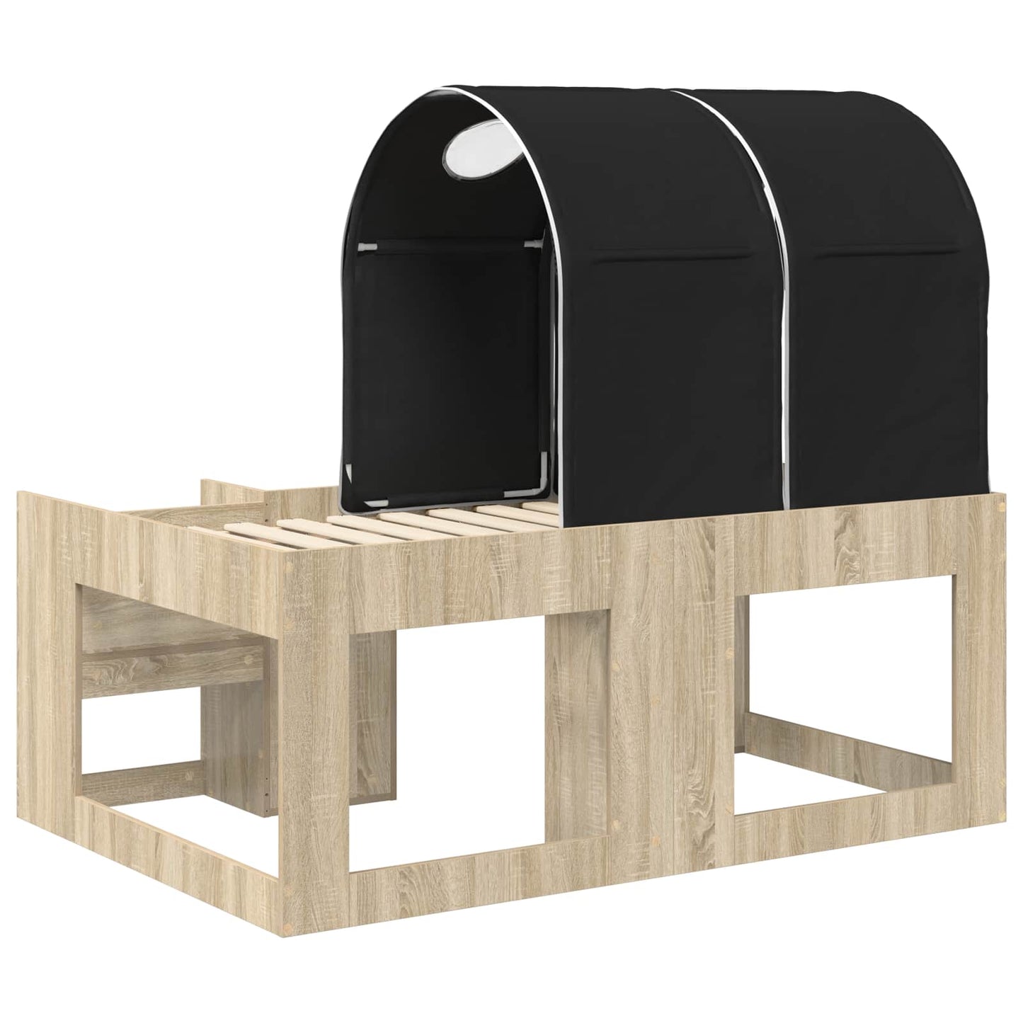 Letto con Tunnel 3 pz Rovere Sonoma e Nero Legno ingegnerizzato | homemem39