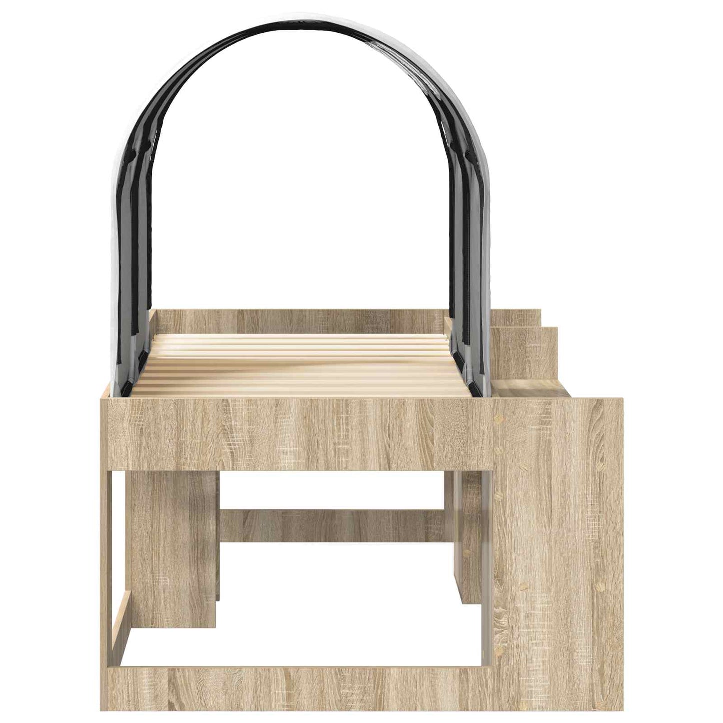 Letto con Tunnel con lo scaffale 3 pz Rovere Sonoma e Bianco | homemem39