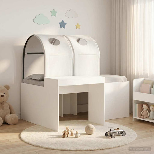 Letto con Tunnel 3 pz Rovere Artigianale e Bianco | homemem39
