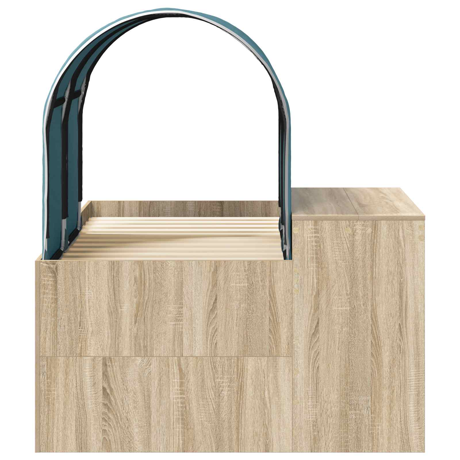 Letto con Tunnel 3 pz Rovere Artigianale e Blu Chiaro | homemem39