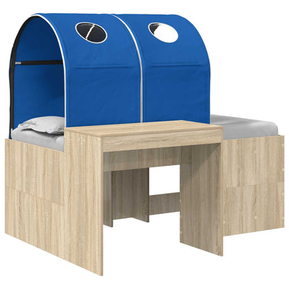 Letto con Tunnel 3 pz Rovere Artigianale e Blu | homemem39