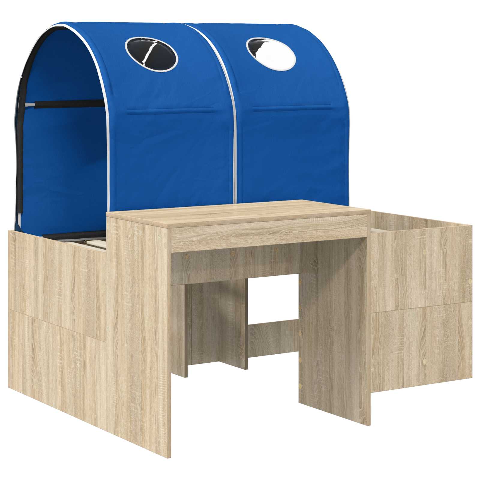 Letto con Tunnel 3 pz Rovere Artigianale e Blu | homemem39