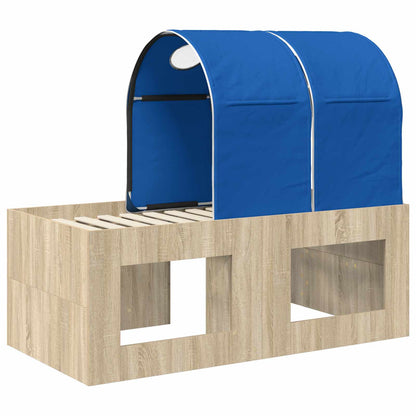 Letto con Tunnel 3 pz Rovere Artigianale e Blu | homemem39