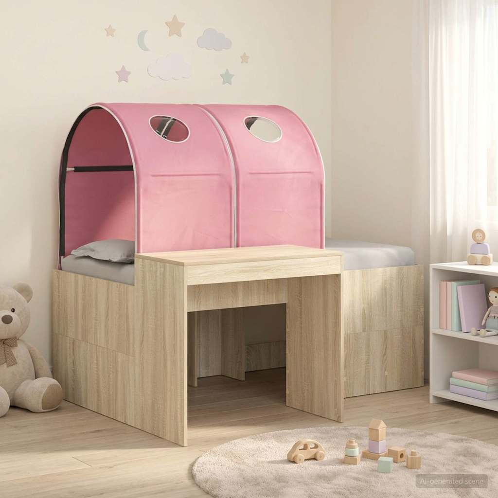 Letto con Tunnel 3 pz Rovere Artigianale e Rosa | homemem39