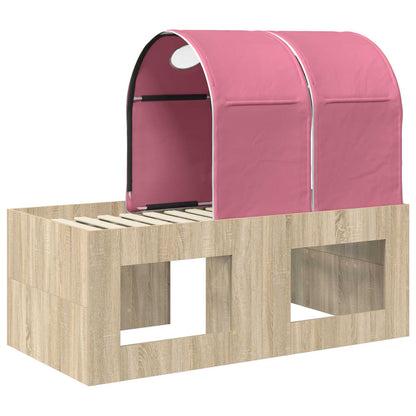 Letto con Tunnel 3 pz Rovere Artigianale e Rosa | homemem39