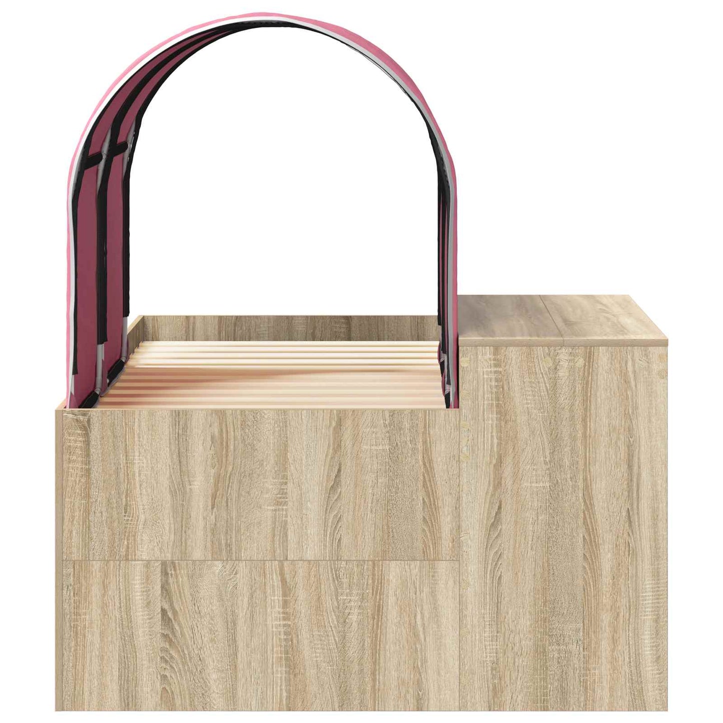 Letto con Tunnel 3 pz Rovere Artigianale e Rosa | homemem39