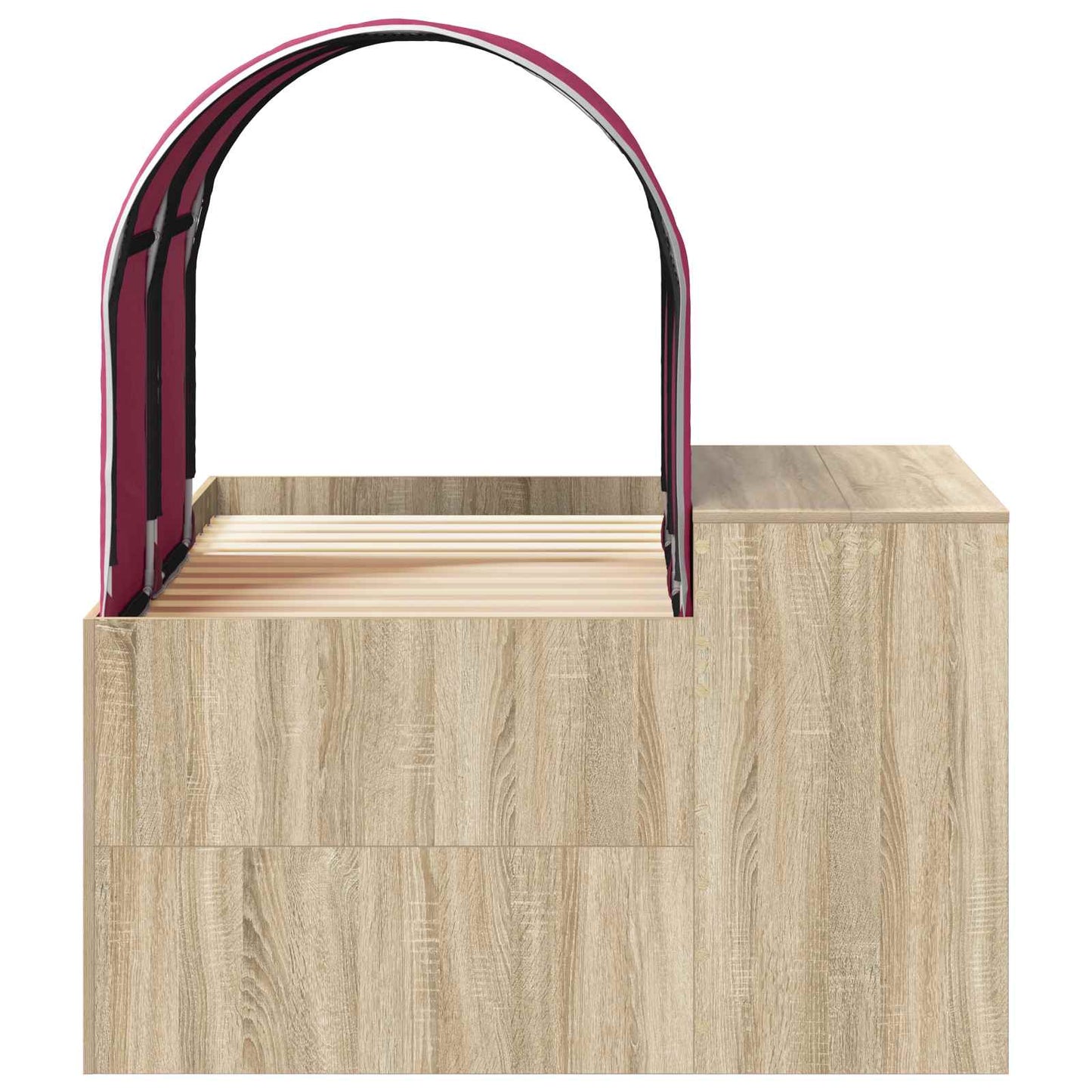 Letto con Tunnel 3 pz Rovere Artigianale e Rosso | homemem39