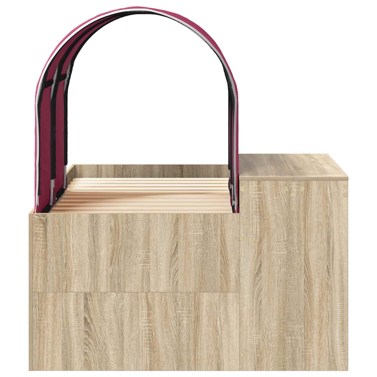 Letto con Tunnel 3 pz Rovere Artigianale e Rosso | homemem39