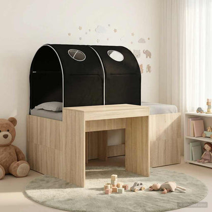 Letto con Tunnel 3 pz Rovere Artigianale e Nero | homemem39