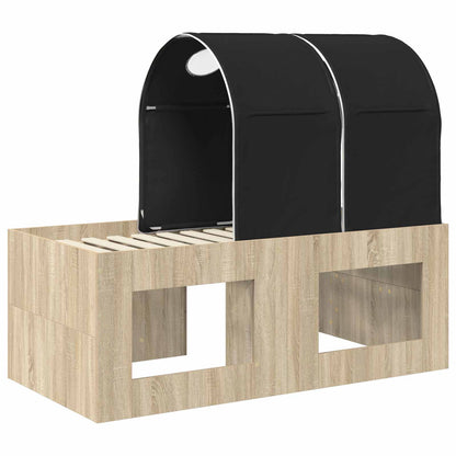 Letto con Tunnel 3 pz Rovere Artigianale e Nero | homemem39