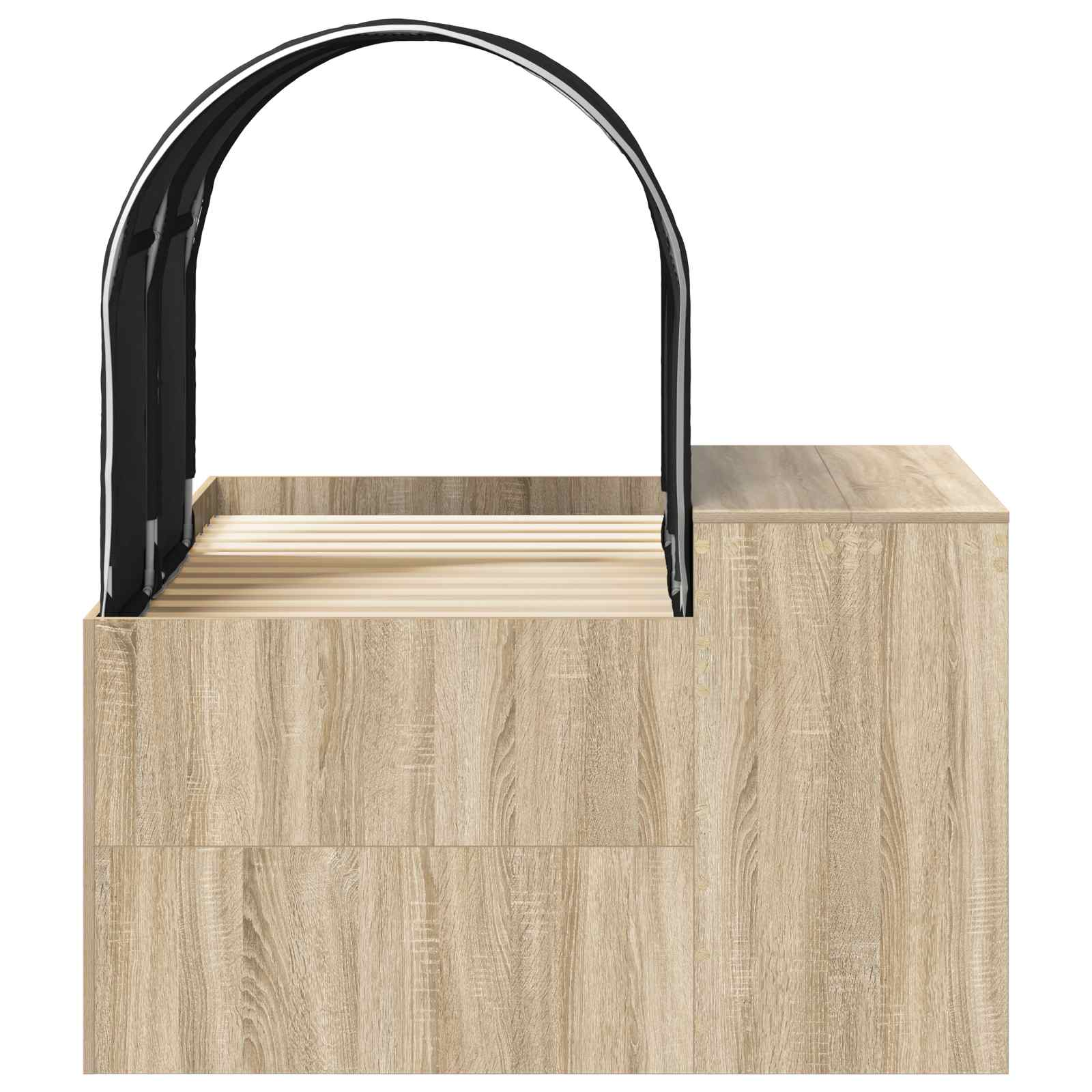Letto con Tunnel 3 pz Rovere Artigianale e Nero | homemem39