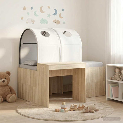 Letto con Tunnel 3 pz Rovere Artigianale e Bianco | homemem39