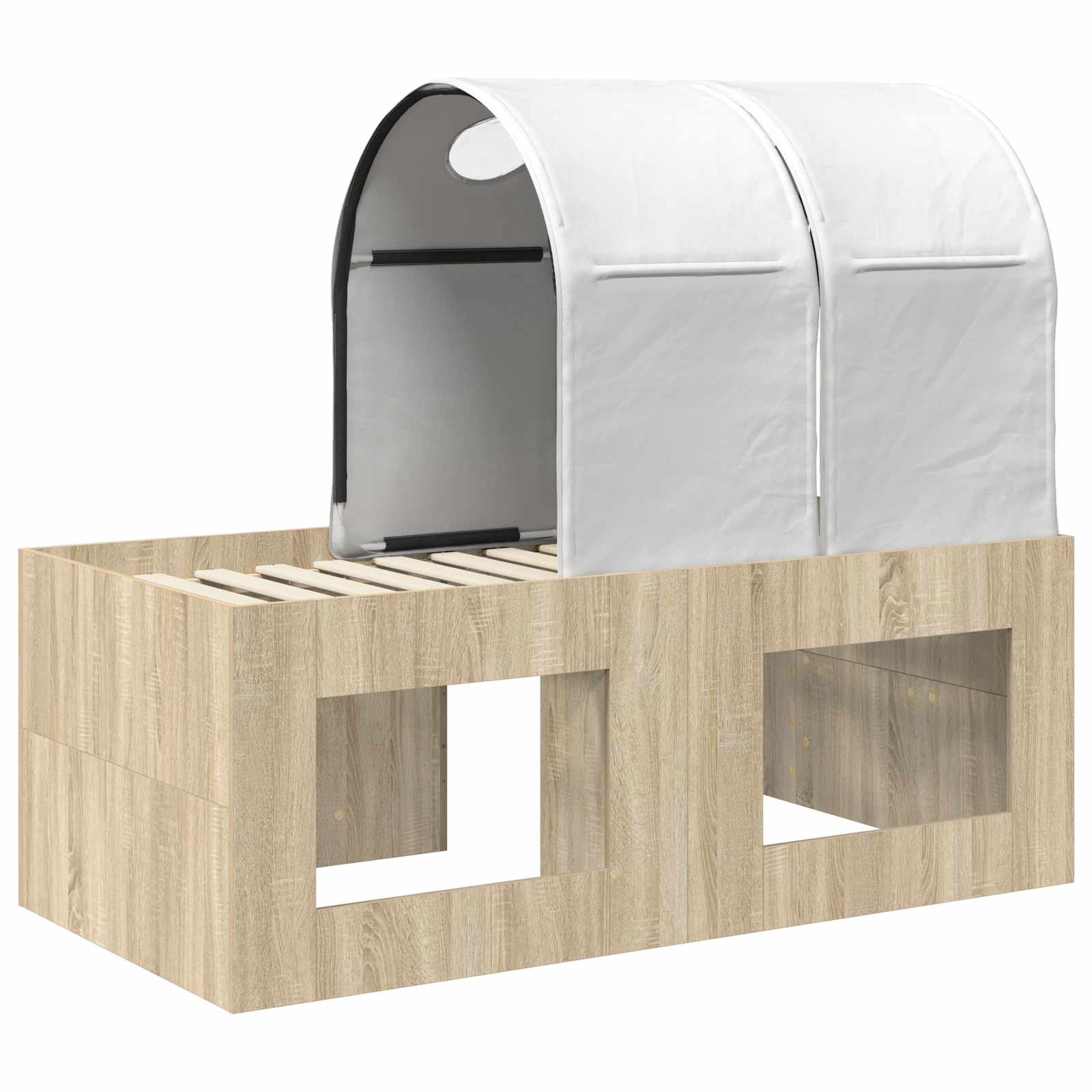 Letto con Tunnel 3 pz Rovere Artigianale e Bianco | homemem39