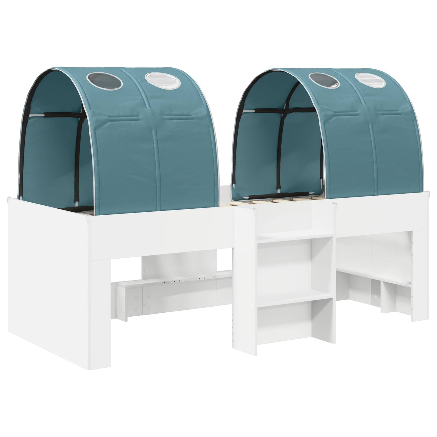 Letto con Tunnel 3 pz Bianco e azzurro Legno ingegnerizzato | homemem39
