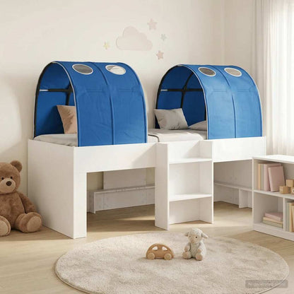 Letto con Tunnel 4 pcs Bianco e Blu Legno ingegnerizzato | homemem39