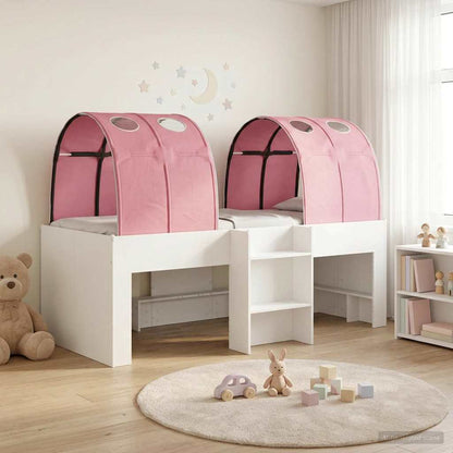 Letto con Tunnel 3 pz Bianco e Rosa Legno ingegnerizzato | homemem39
