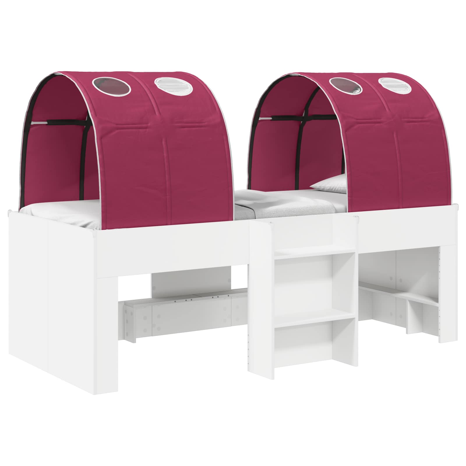 Letto con Tunnel 3 pz Bianco e Rosso Legno ingegnerizzato | homemem39