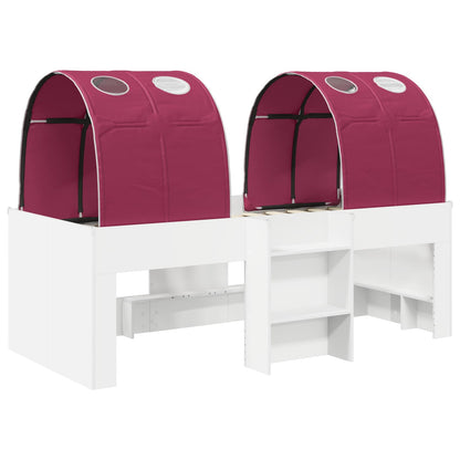 Letto con Tunnel 3 pz Bianco e Rosso Legno ingegnerizzato | homemem39