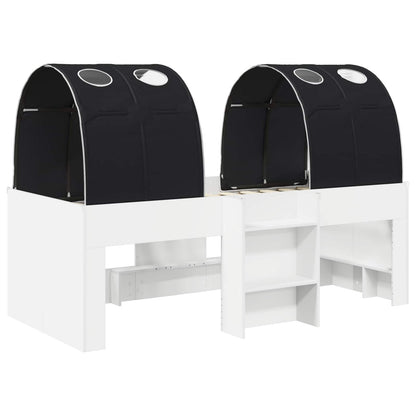 Letto con Tunnel 3 pz Bianco e Nero Legno ingegnerizzato | homemem39