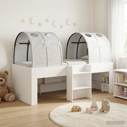Letto con Tunnel 3 pz Bianco Legno ingegnerizzato | homemem39