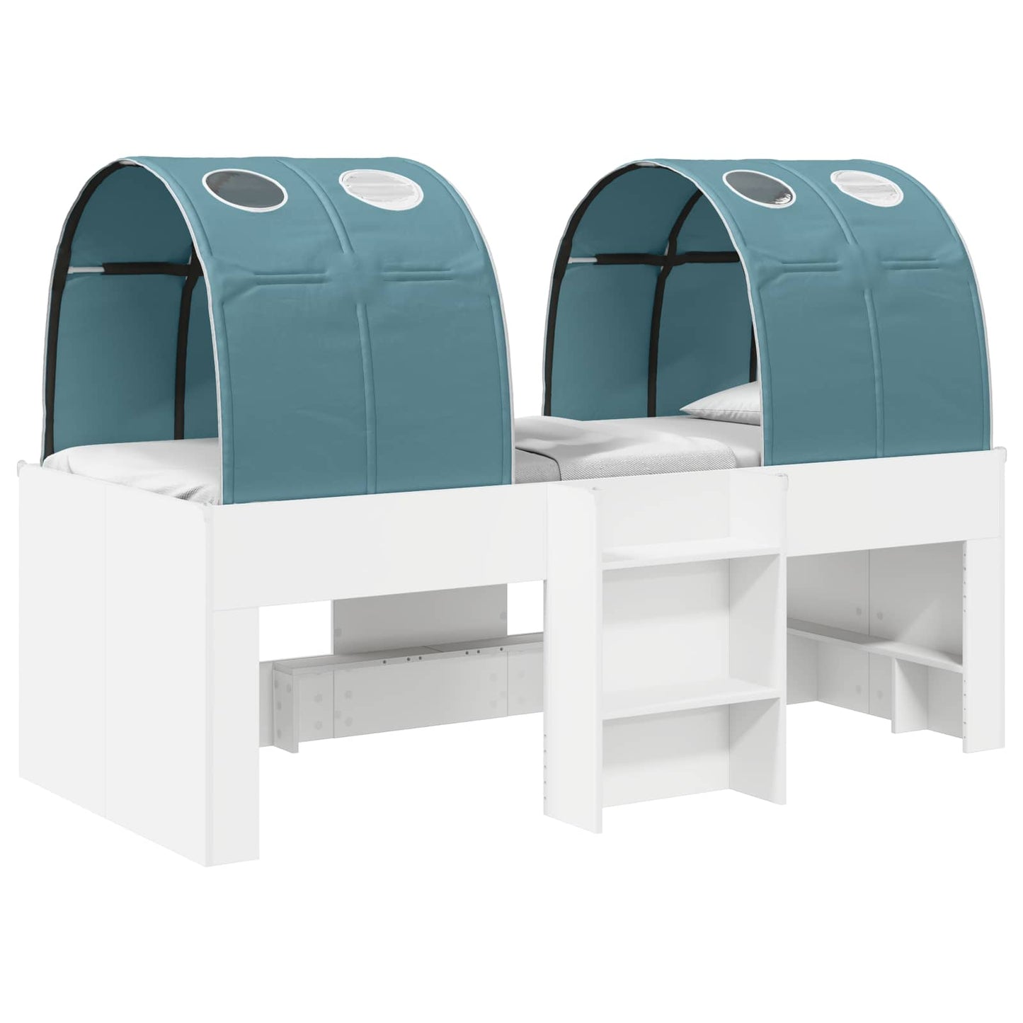 Letto Alto per Bambini con Tunnel 3 pz Bianco e azzurro | homemem39