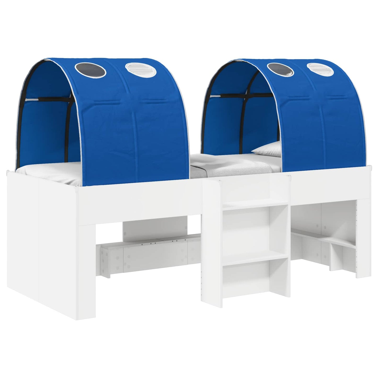 Letto Alto per Bambini con Tunnel 3 pz Bianco e Blu | homemem39