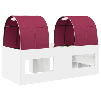 Letto Alto per Bambini con Tunnel 3 pz Bianco e Rosso | homemem39