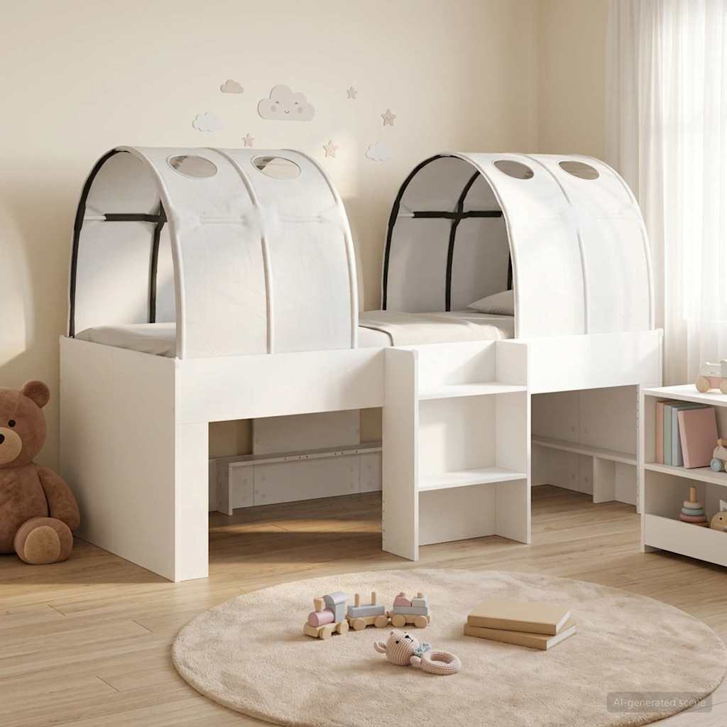 Letto Alto per Bambini con Tunnel 3 pz Bianco | homemem39