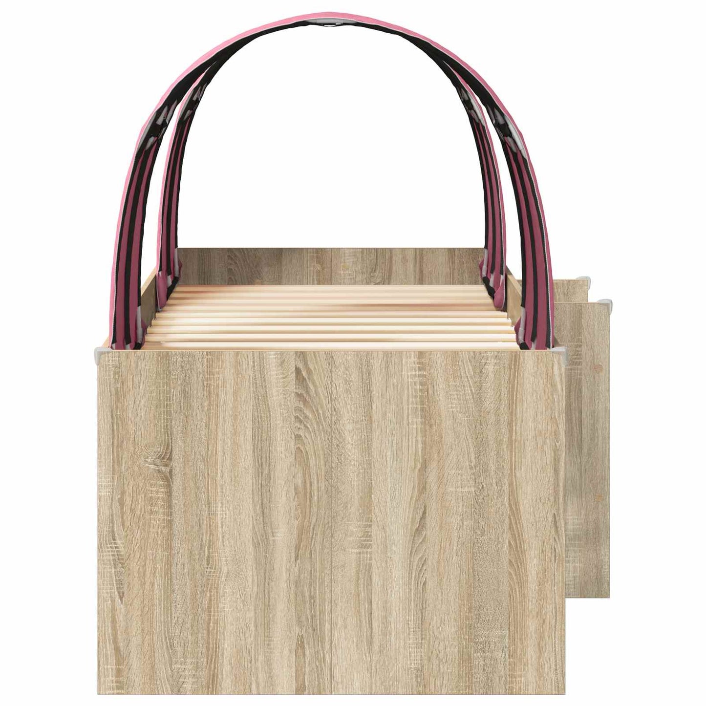 Letto Alto per Bambini con Tunnel Rovere Sonoma e Rosa | homemem39
