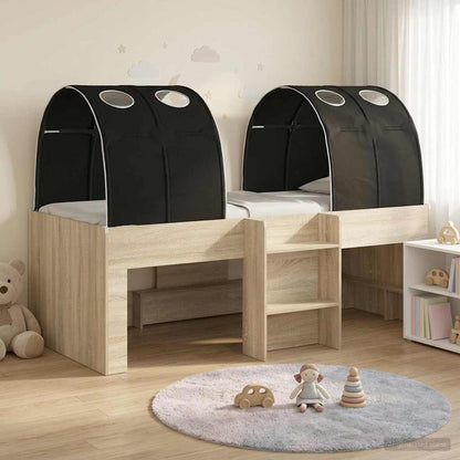 Letto Alto per Bambini con Tunnel 3 pz Rovere Sonoma e Nero | homemem39