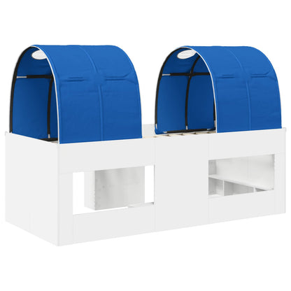 Letto con Tunnel 3 pz Bianco e Blu Legno ingegnerizzato