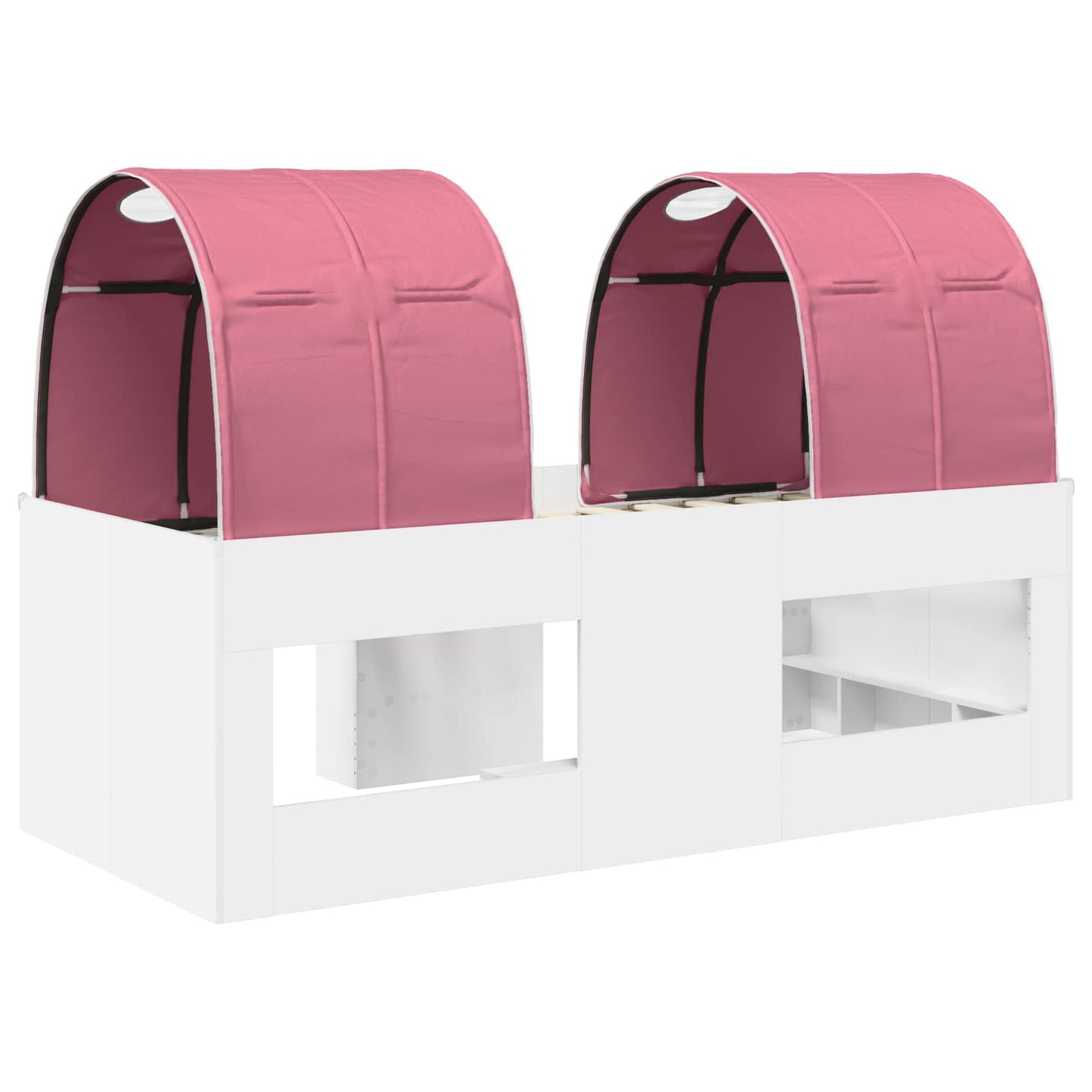 Letto con Tunnel 3 pz Bianco e Rosa Legno ingegnerizzato | homemem39