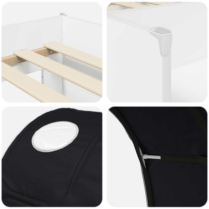 Letto con Tunnel 3 pz Bianco e Nero Legno ingegnerizzato | homemem39