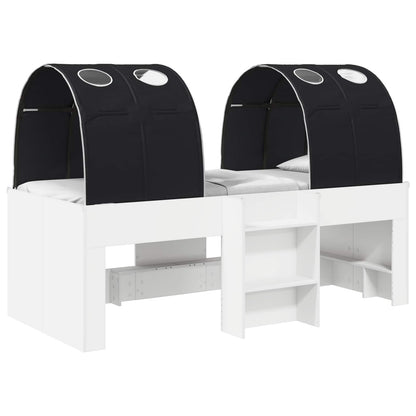 Letto con Tunnel 3 pz Bianco e Nero Legno ingegnerizzato | homemem39