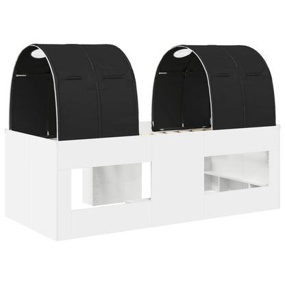 Letto con Tunnel 3 pz Bianco e Nero Legno ingegnerizzato | homemem39