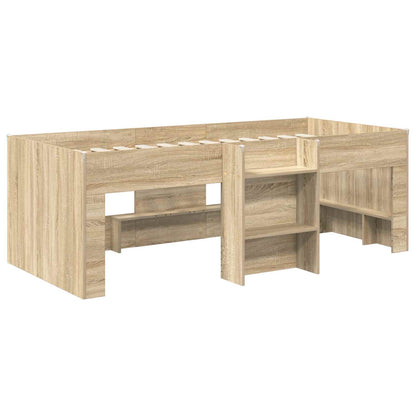 Letto con Tunnel 3 pz Rovere Sonoma e Azzurro | homemem39