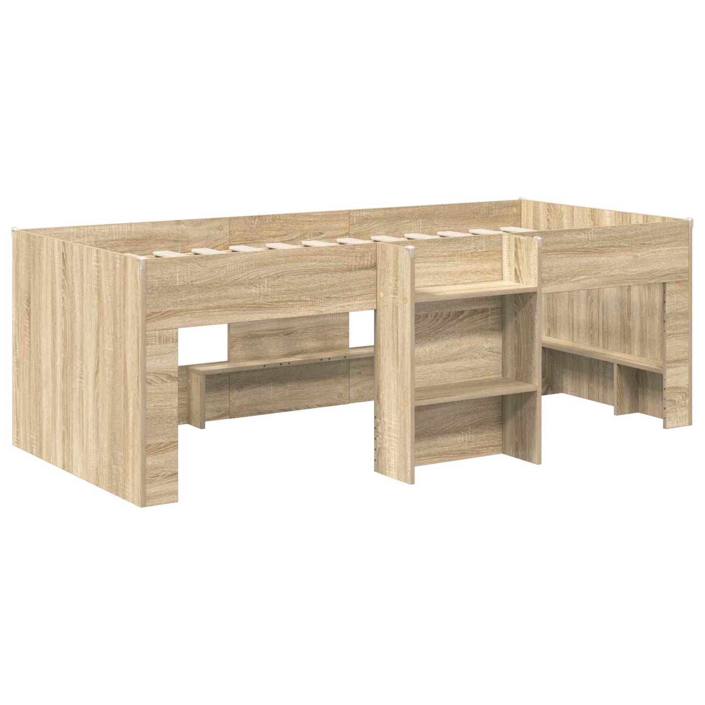 Letto con Tunnel 3 pz Rovere Sonoma e Blu Legno ingegnerizzato | homemem39