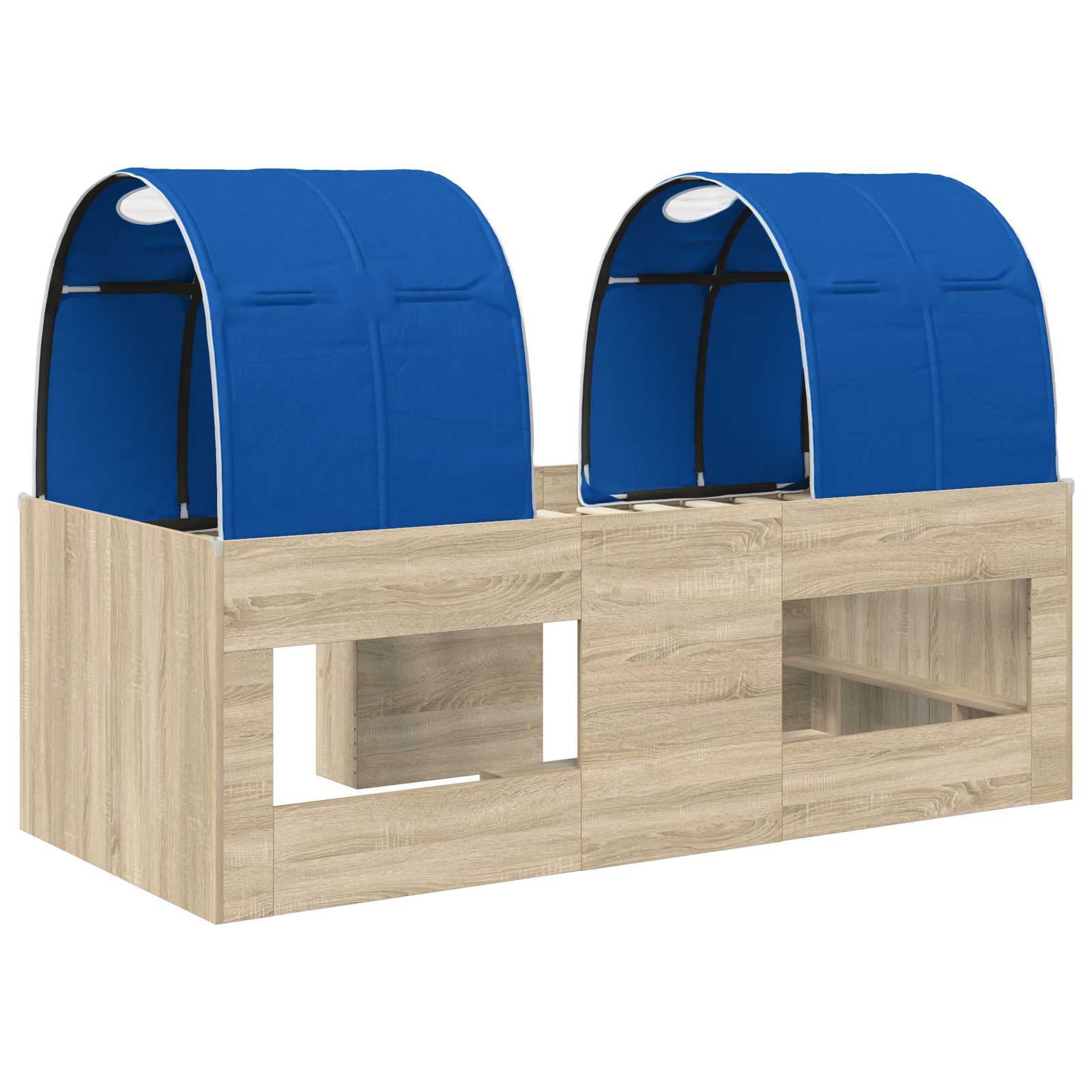 Letto con Tunnel 3 pz Rovere Sonoma e Blu Legno ingegnerizzato | homemem39