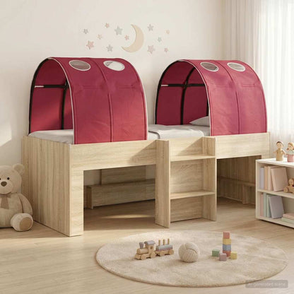 Letto con Tunnel 3 pz Rovere Sonoma e Rosso | homemem39