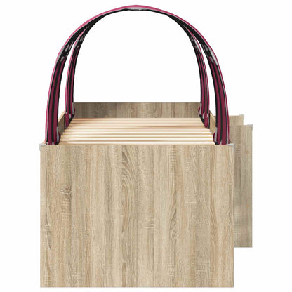 Letto con Tunnel 3 pz Rovere Sonoma e Rosso | homemem39