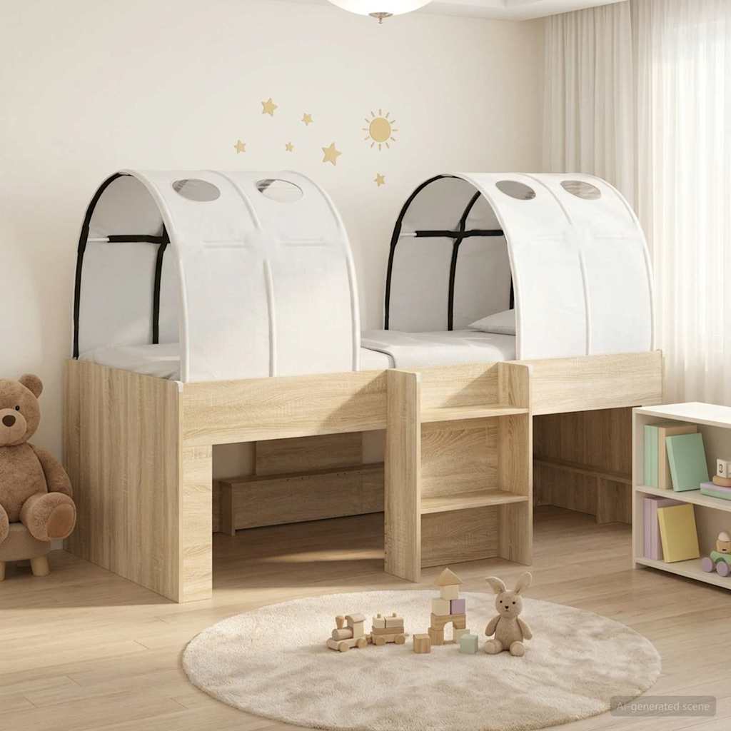 Letto con Tunnel 3 pz Rovere Sonoma e Bianco | homemem39