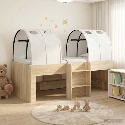 Letto con Tunnel 3 pz Rovere Sonoma e Bianco | homemem39