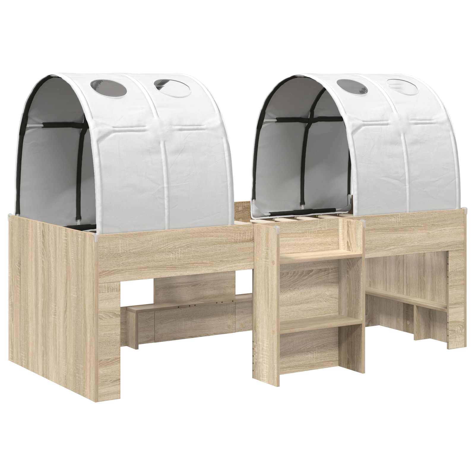 Letto con Tunnel 3 pz Rovere Sonoma e Bianco | homemem39